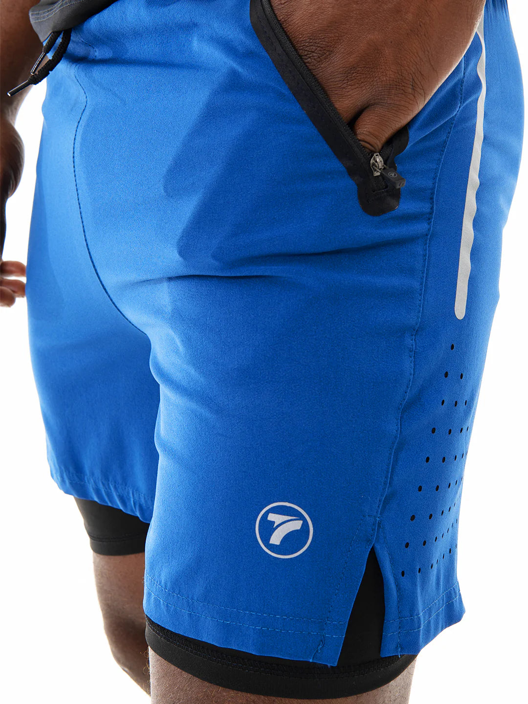 Short running azul rey detalle tela antifluido hombre – TENFIT