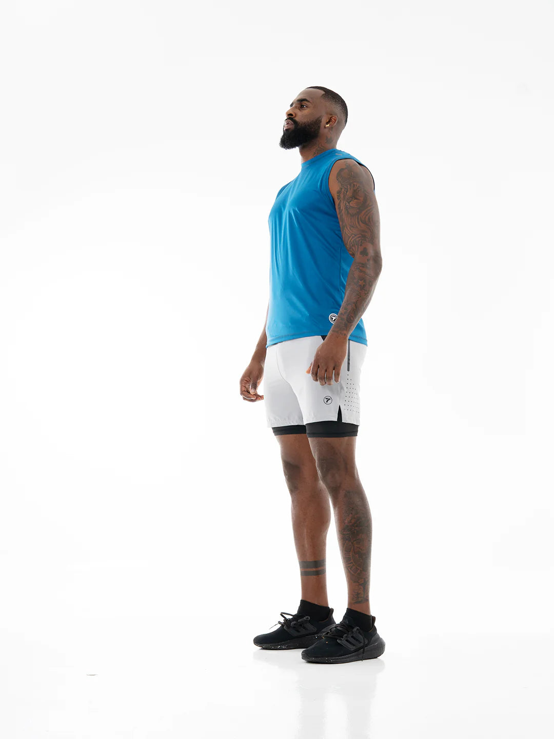 Pantaloneta con Licra Interna para Running de Hombre Track – Gris Claro