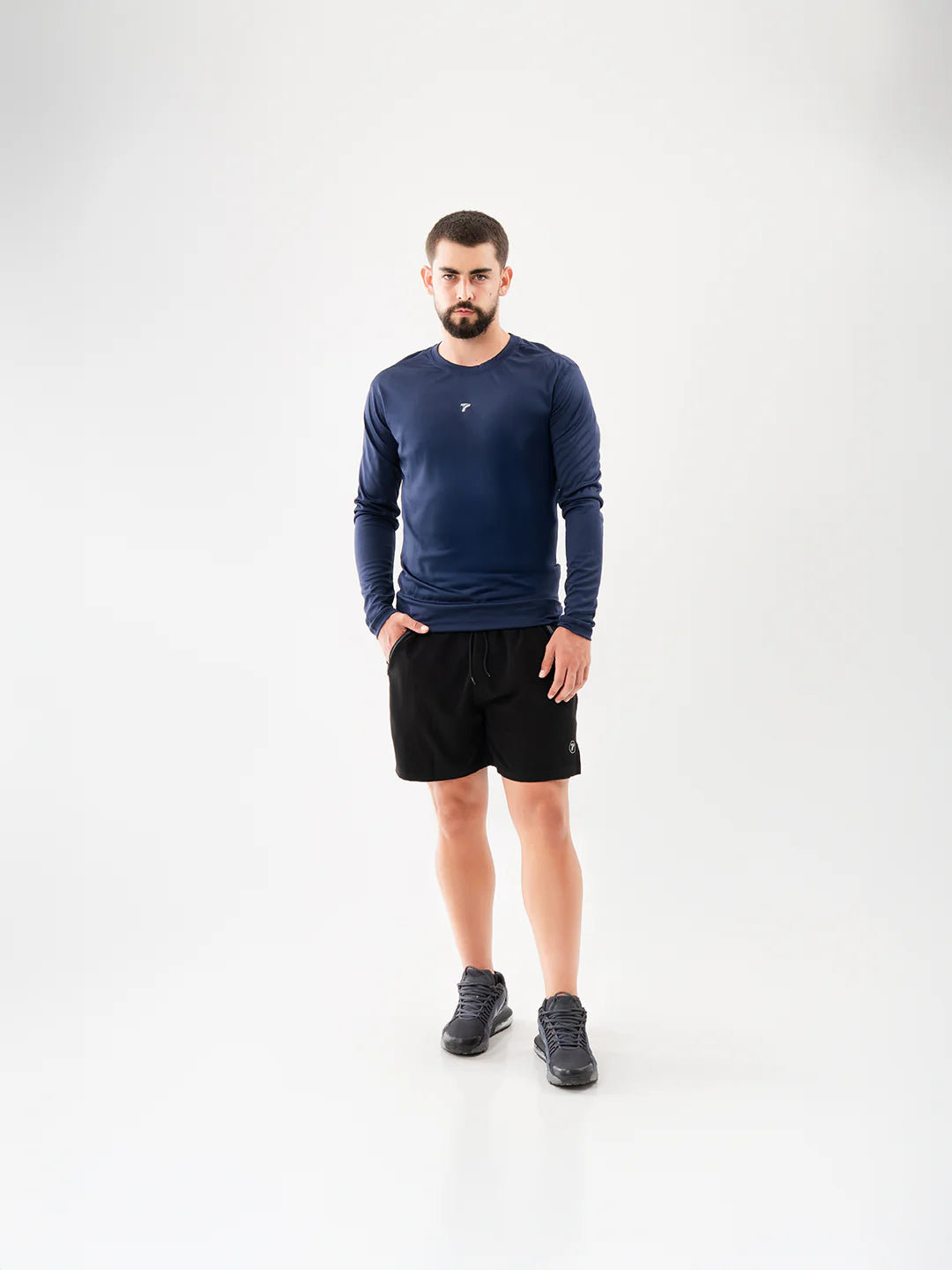 Short negro running hombre detalle frente licra interna – TENFIT