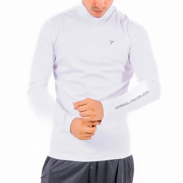 Buzo compresión blanco hombre Rolling cierre frontal regulable TENFIT