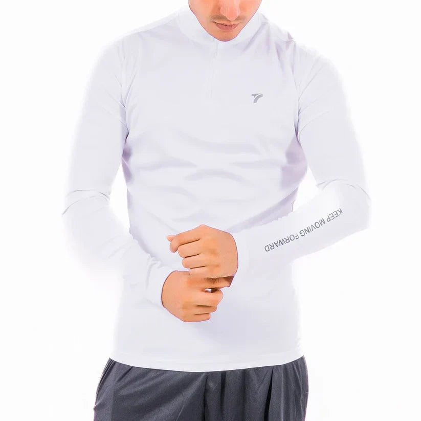 Buzo compresión blanco hombre Rolling cierre frontal regulable TENFIT