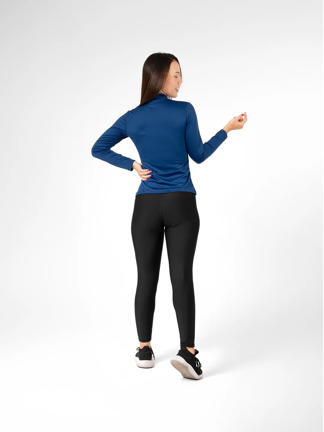 Buzo deportivo azul turquí UV 30 secado rápido Colombia TENFIT