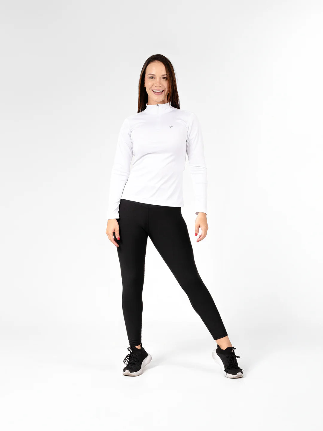 Buzo compresión blanco sin transparencias manga larga mujer TENFIT