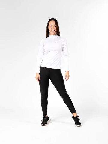 Buzo compresión blanco sin transparencias manga larga mujer TENFIT