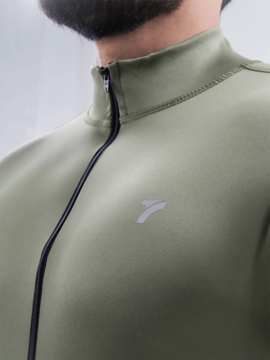 Buzo Manga Larga para running de Hombre Rolling Pro - Verde Militar