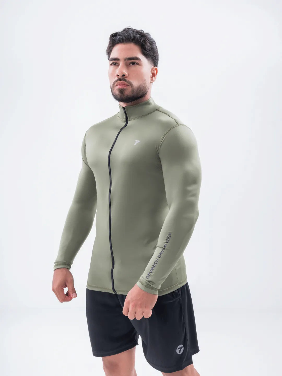 Buzo Manga Larga para running de Hombre Rolling Pro - Verde Militar
