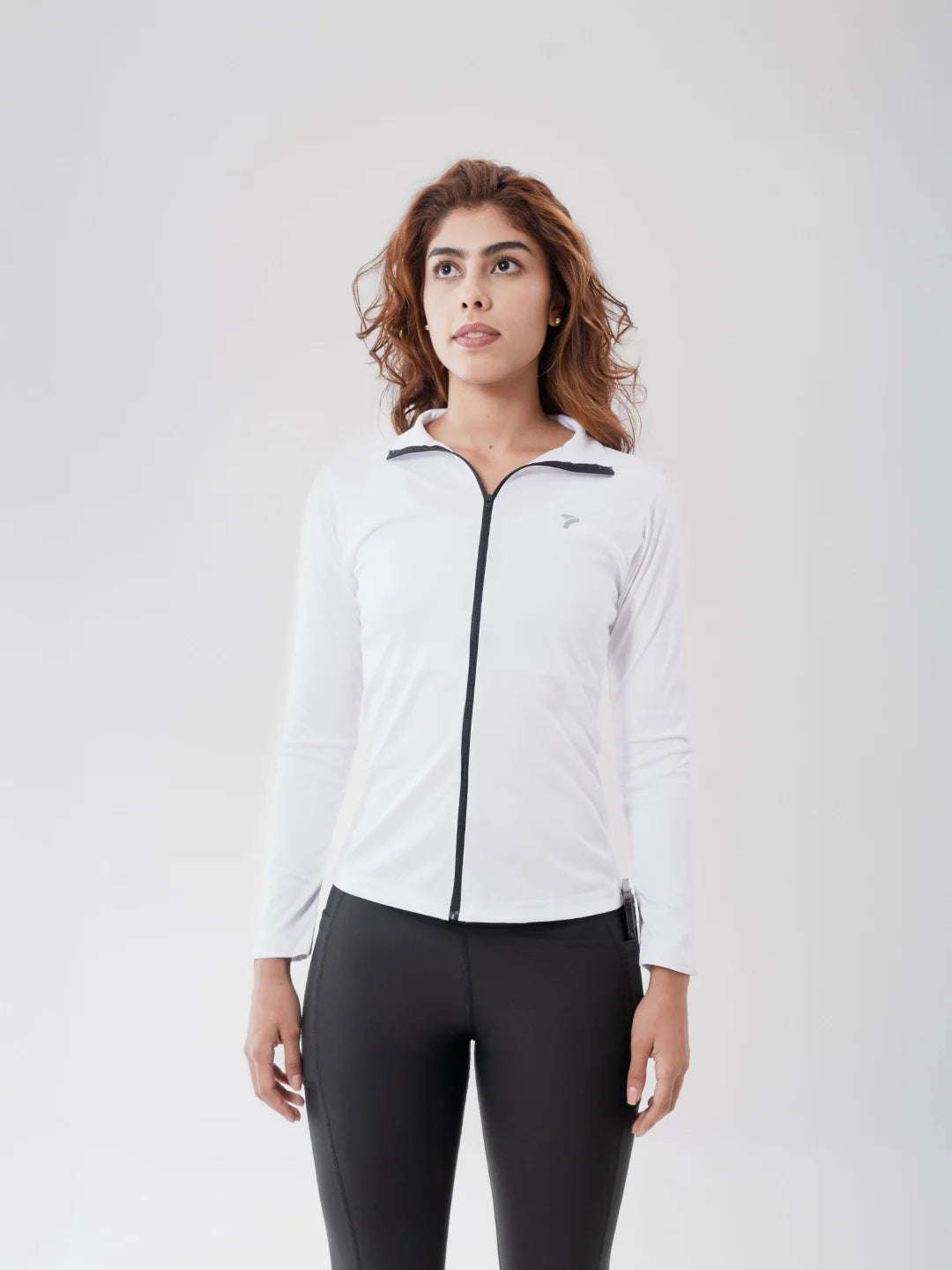 Buzo Manga Larga Rolling Pro Blanco Mujer TENFIT - Vista Frontal