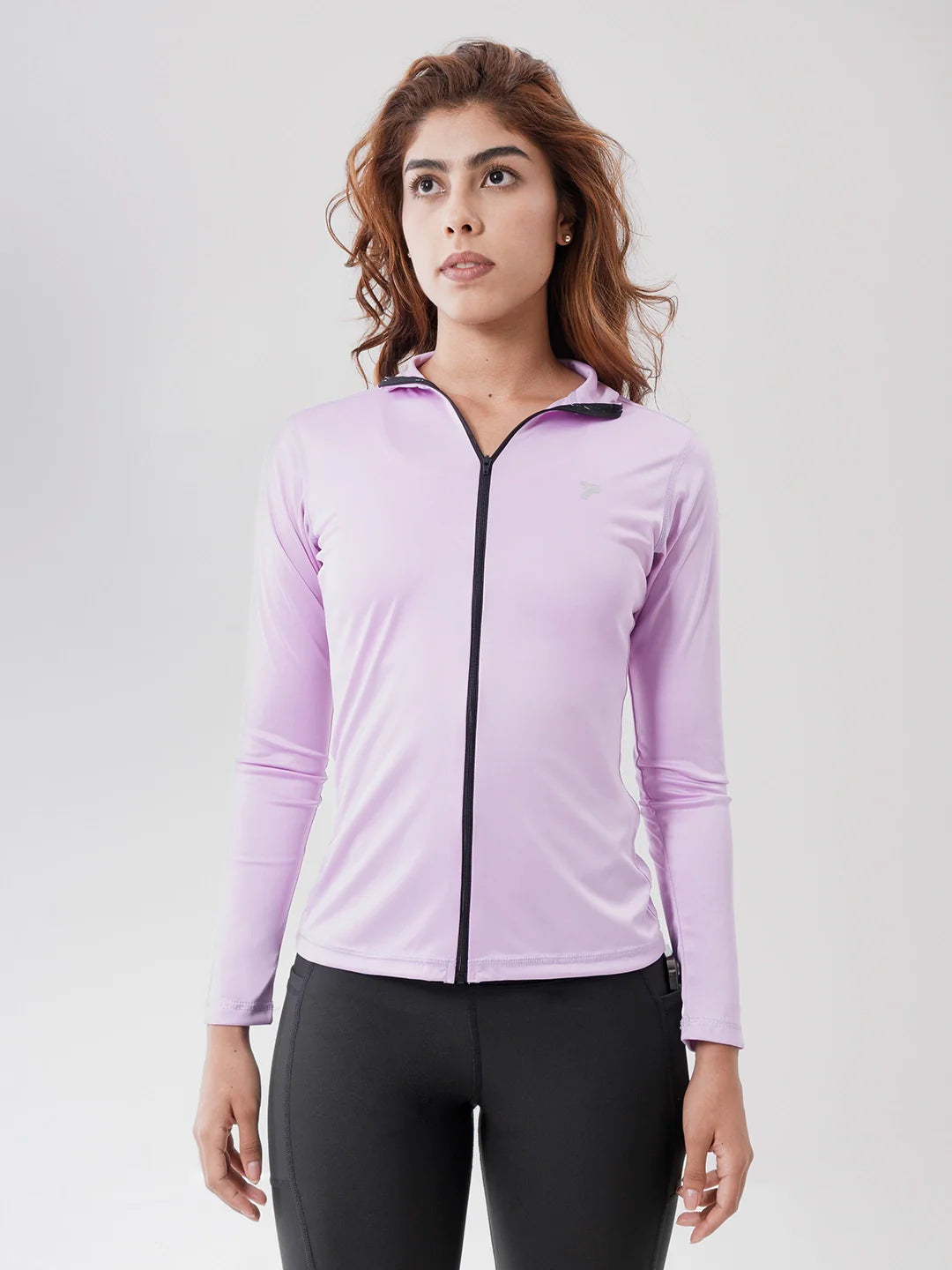 Buzo Manga Larga Rolling Pro Lila Oscuro Mujer TENFIT - Vista Frontal