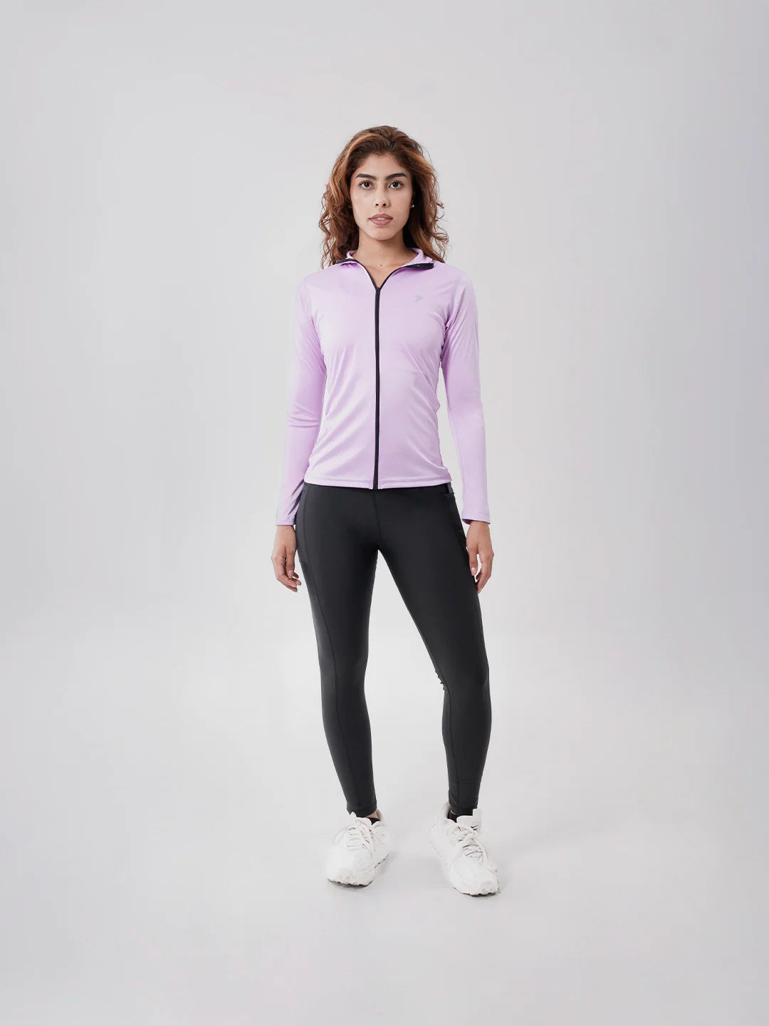 Buzo Manga Larga Rolling Pro Lila Oscuro Mujer TENFIT - Vista Frontal