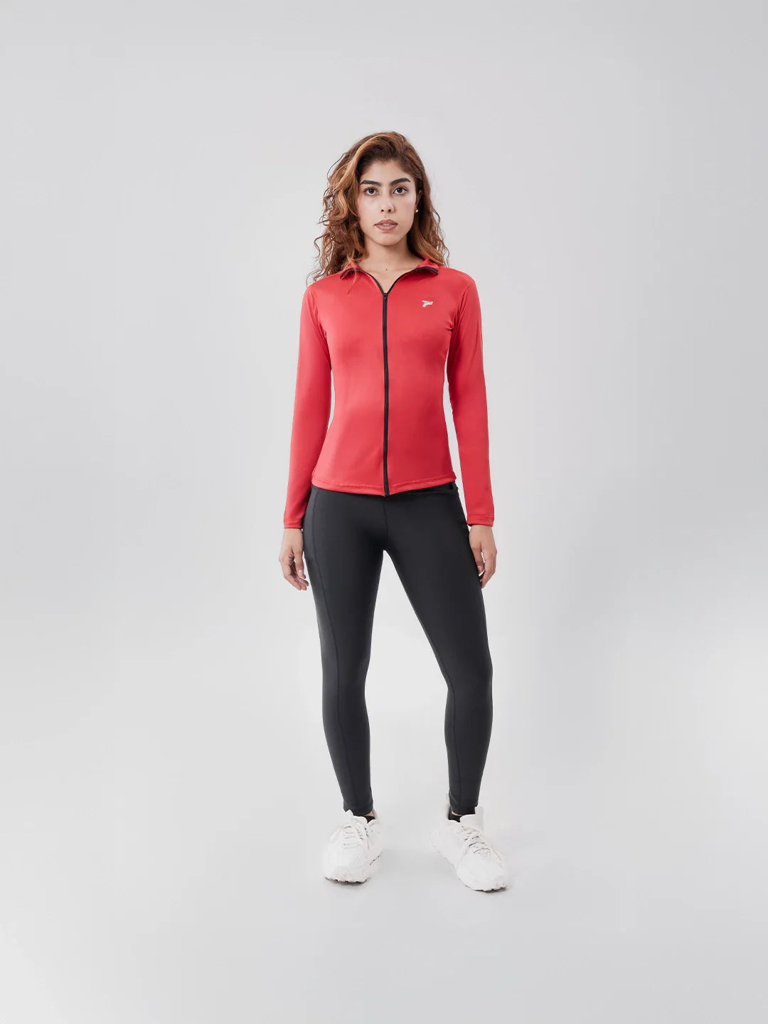 Buzo deportivo manga larga rojo running mujer TENFIT