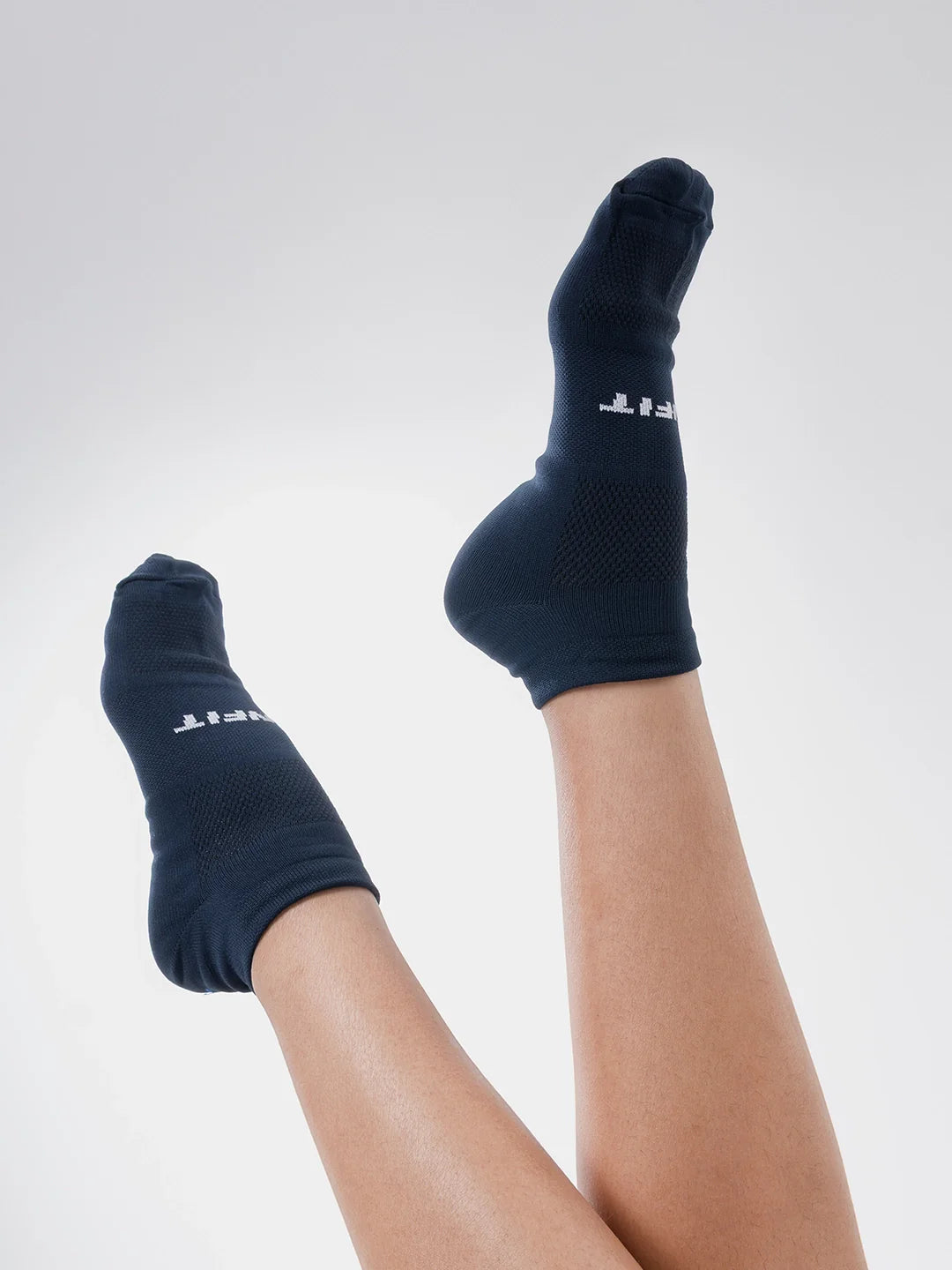 Medias tobilleras deportivas azul turquí mujer TENFIT — running y gym, hecho en Colombia