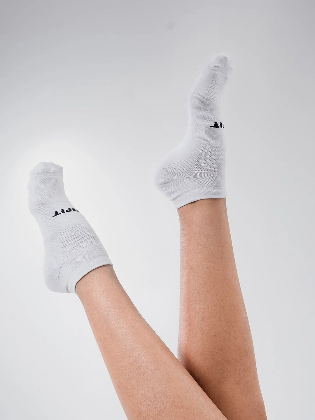 Medias tobilleras deportivas blanco mujer TENFIT — durables transpirables gym running Colombia