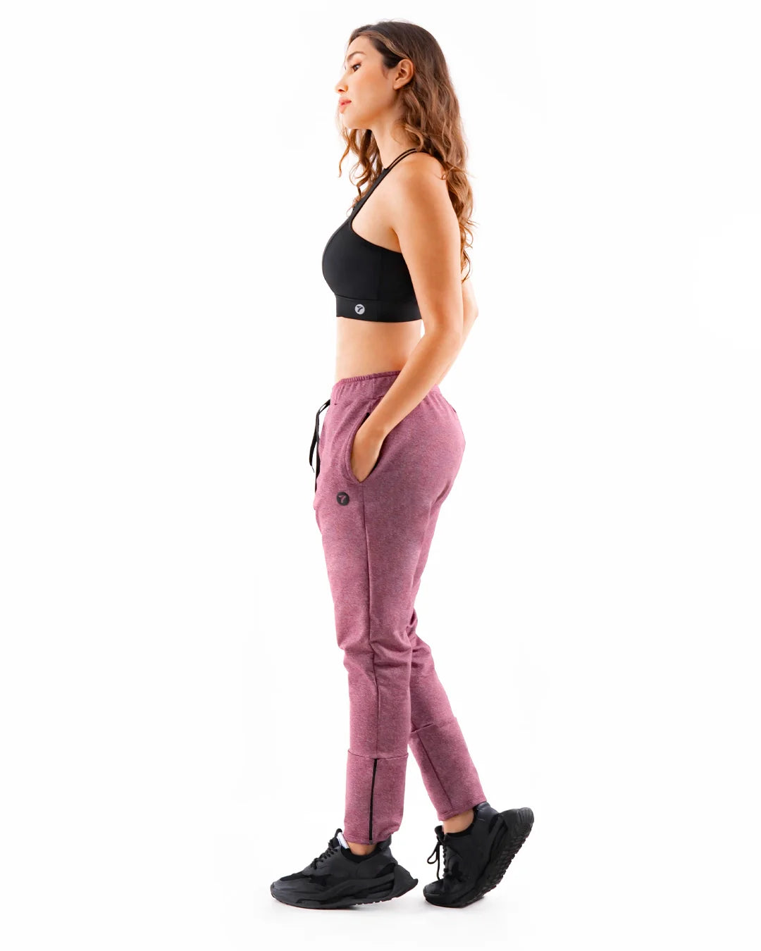 Top Powerzip negro vista lateral - ropa deportiva mujer Colombia sin transparencias TENFIT