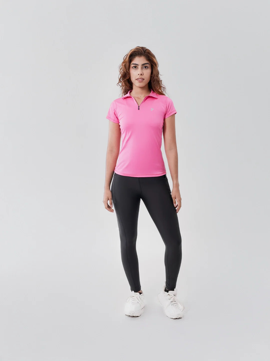 Camiseta Rolling magenta luminoso manga corta mujer TENFIT - frente