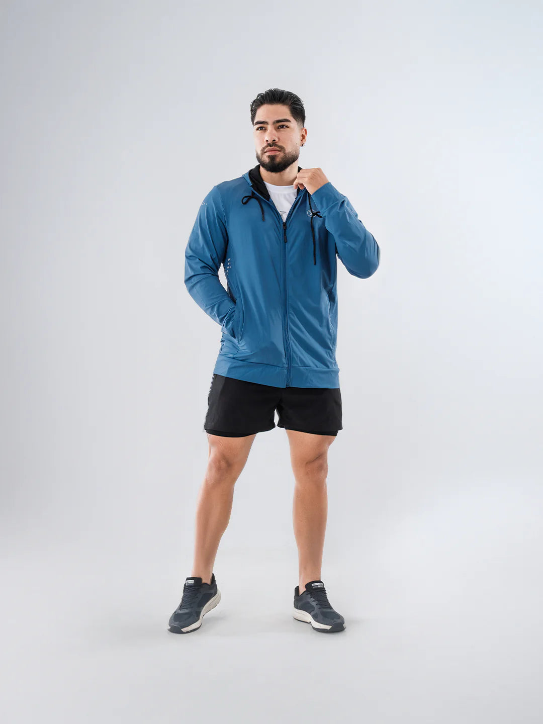 Chaqueta deportiva hombre hortensia oscuro TENFIT Velox - vista frontal