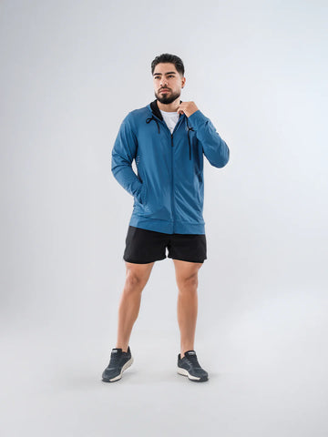Chaqueta deportiva hombre hortensia oscuro TENFIT Velox - vista frontal