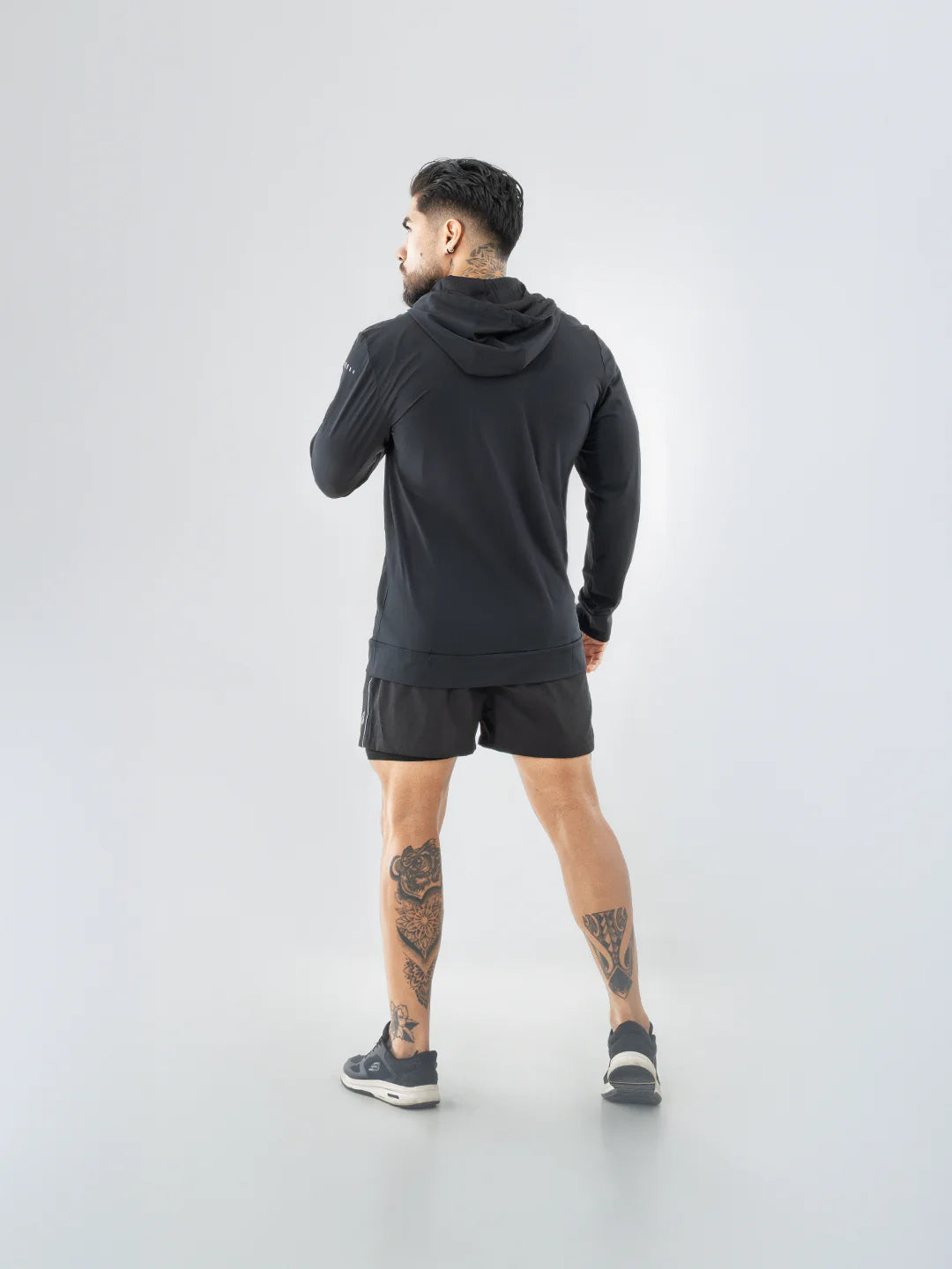 Chaqueta running negra hombre TENFIT Velox - vista posterior
