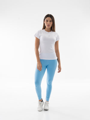 Camiseta Deportiva de Mujer Compresión Manga Corta – Blanco