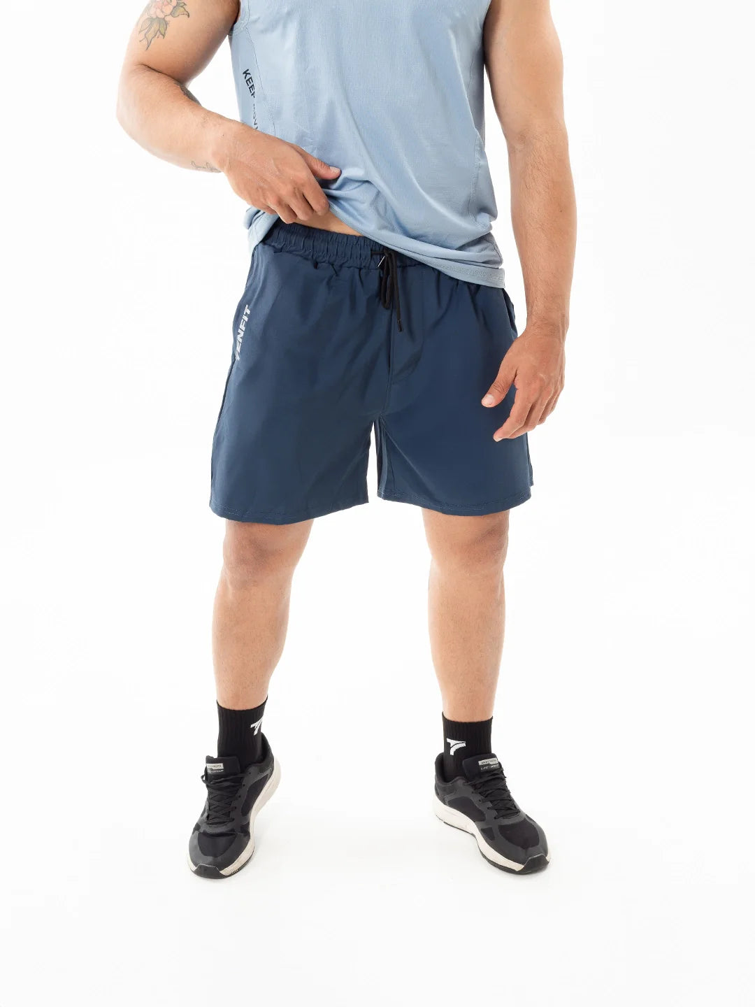 Pantaloneta NitroFit hortensia oscuro frente  hombre TENFIT