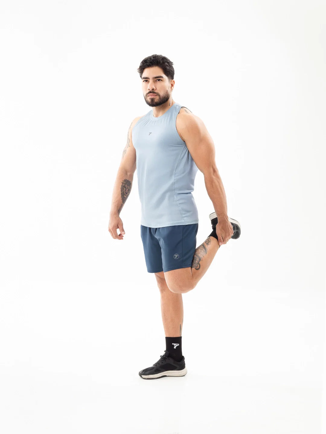 Pantaloneta NitroFit hortensia oscuro frente  hombre TENFIT