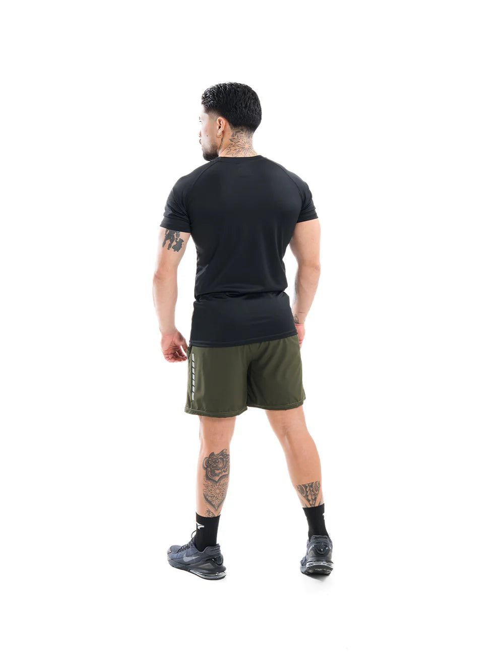 Pantaloneta Deportiva Hombre con Licra Interna NitroFit Plus Size - Verde Militar