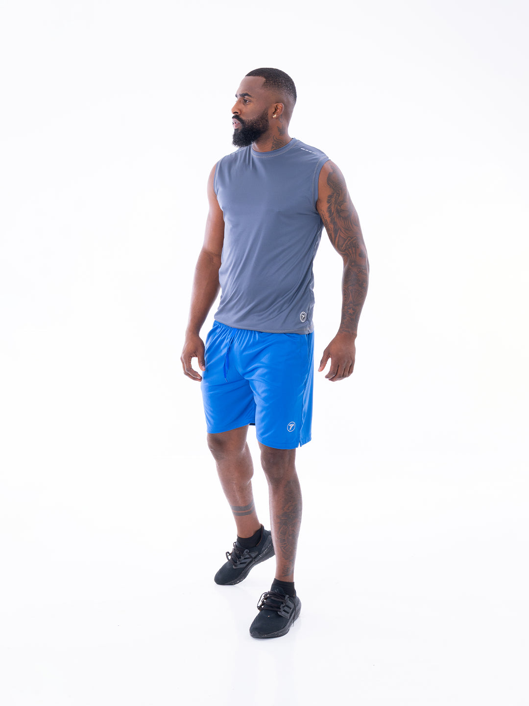 Camiseta sin manga gris oscuro hombre gym — TENFIT Astro