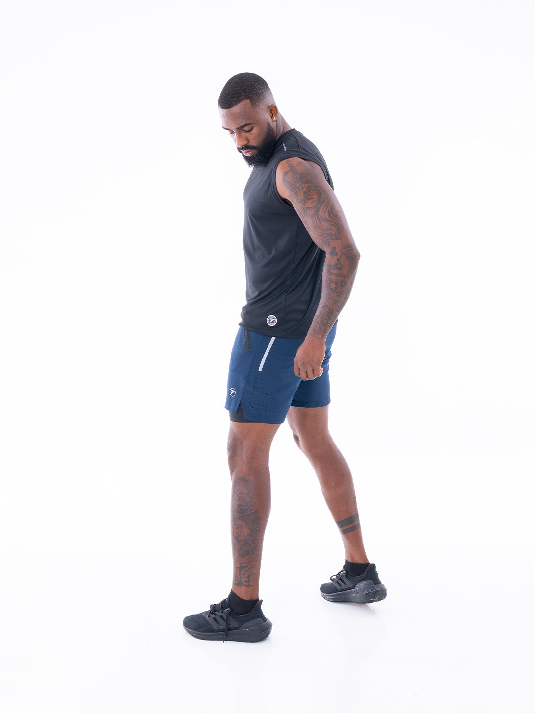 Camiseta gym hombre negro secado rapido — TENFIT Astro Colombia