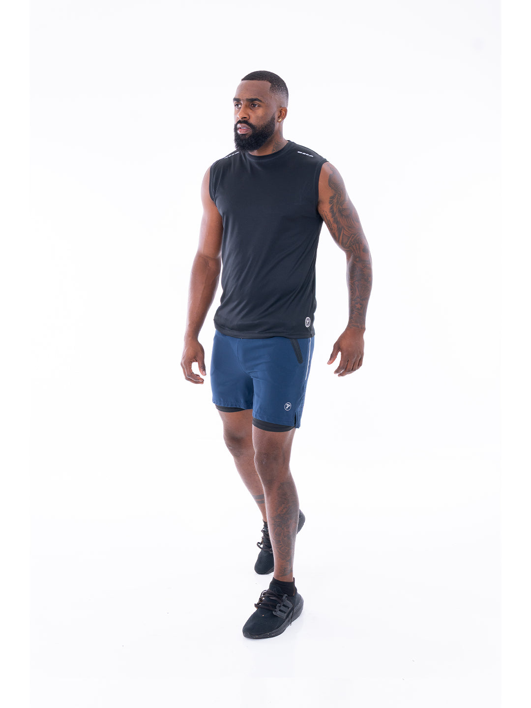 Camiseta sin manga negra hombre gym — TENFIT Astro