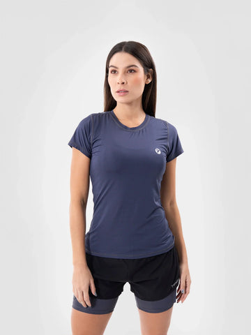 Camiseta Quick Dry azul turquí mujer -  frente - TENFIT