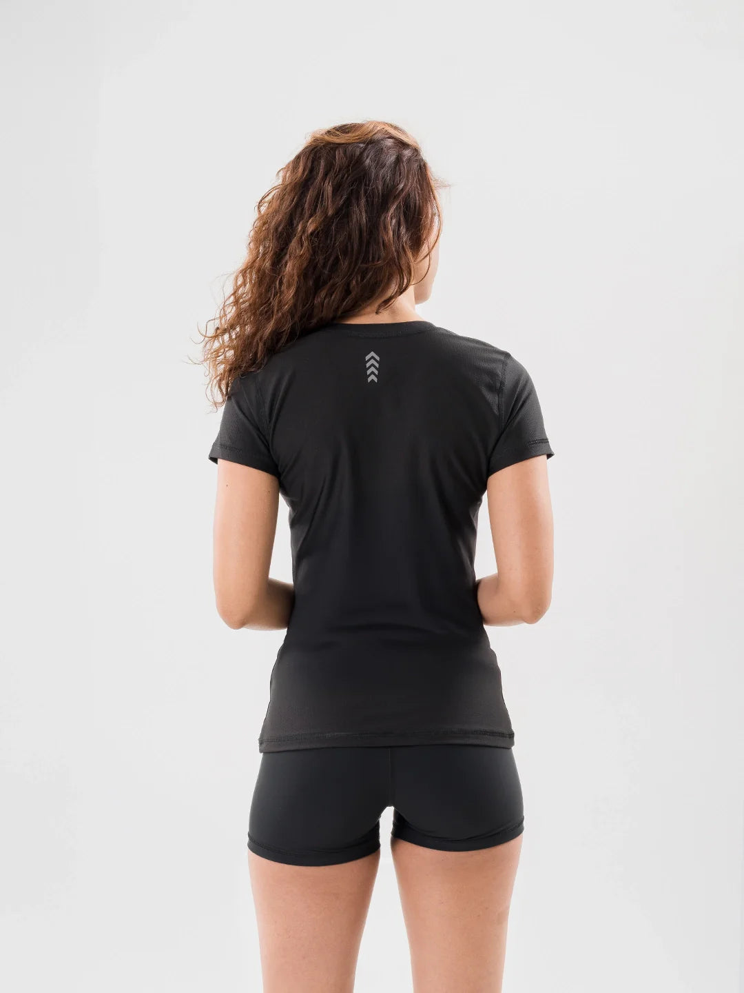 Camiseta Quick Dry negra mujer - atras - TENFIT