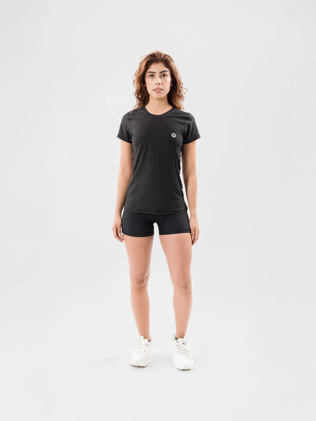 Camiseta Quick Dry negra mujer - frente - TENFIT