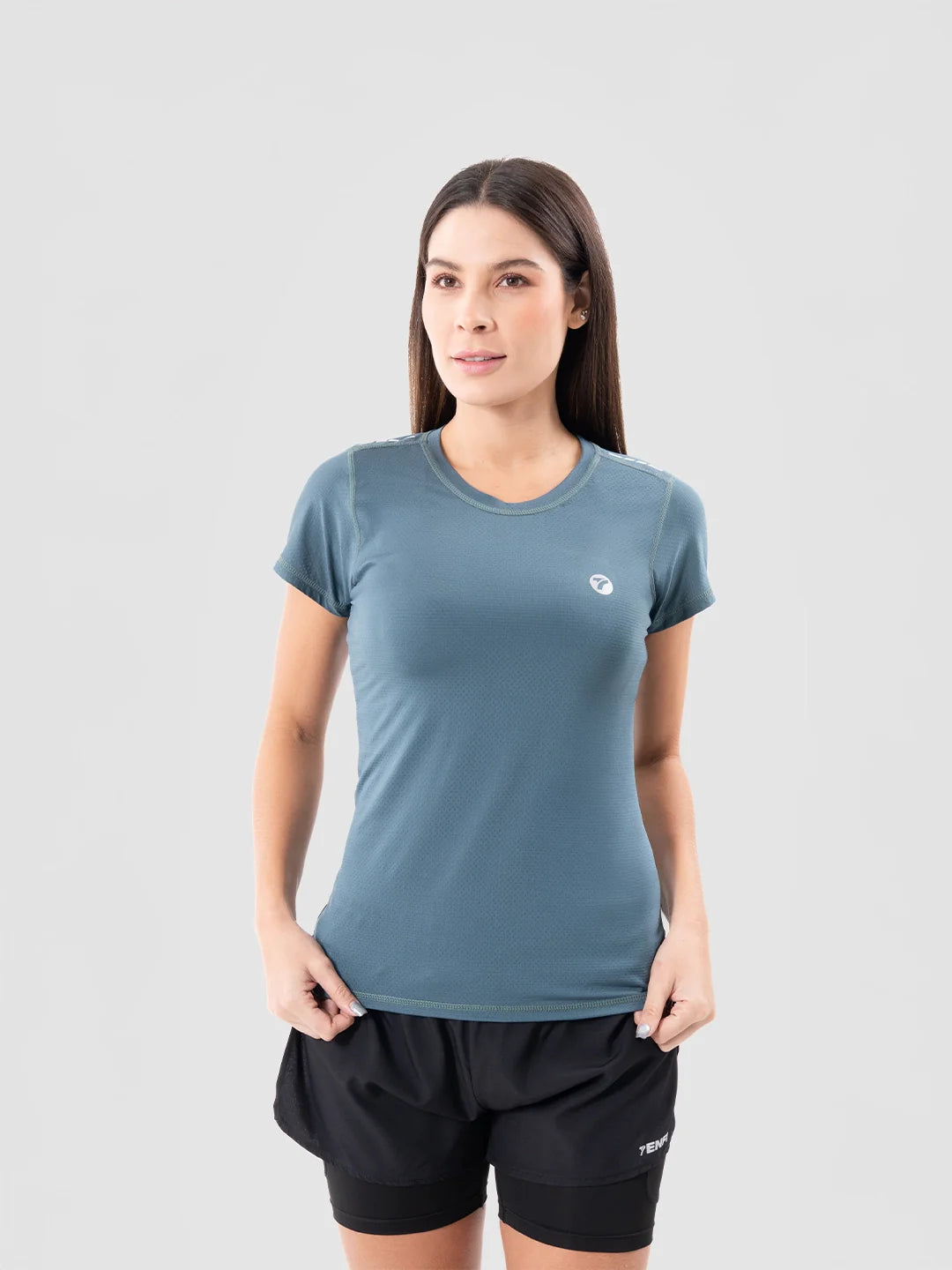 Camiseta Quick Dry verde esmeralda mujer - frente - TENFIT