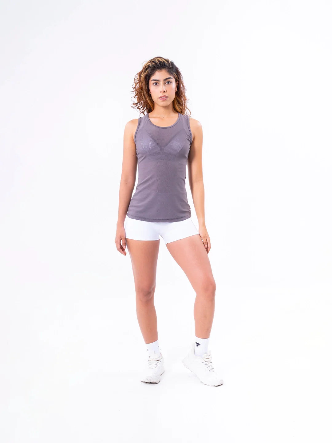 Esqueleto deportivo gris oscuro mujer frente TENFIT Athletika