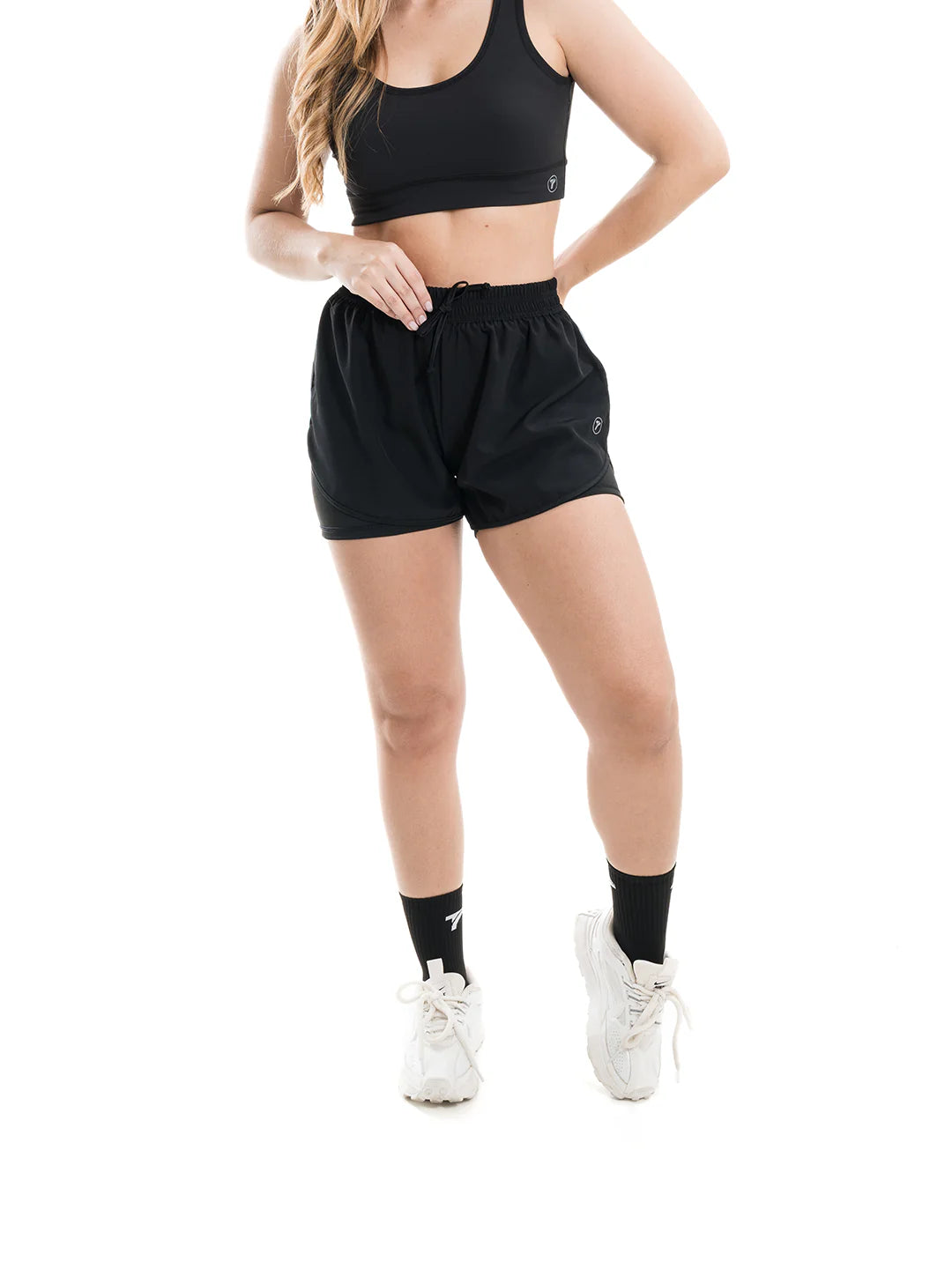 Short negro compresión 4 vías detalle tejido TENFIT