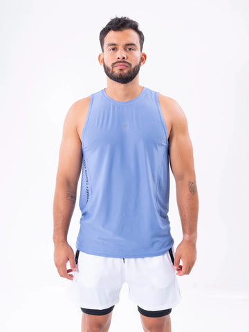 Camisilla Running Hortensia Claro hombre frente - TENFIT Colombia
