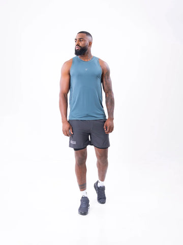 Camisilla Running Verde Esmeralda hombre frente - TENFIT Colombia