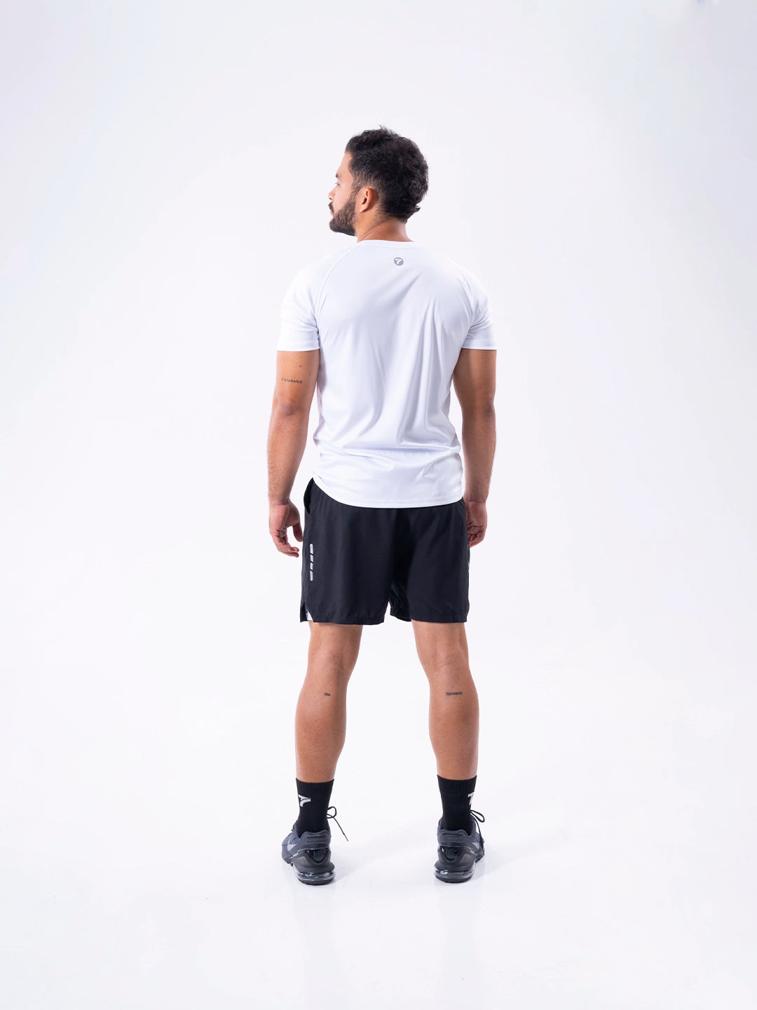 Camiseta blanca regular fit hombre para gym y running TENFIT