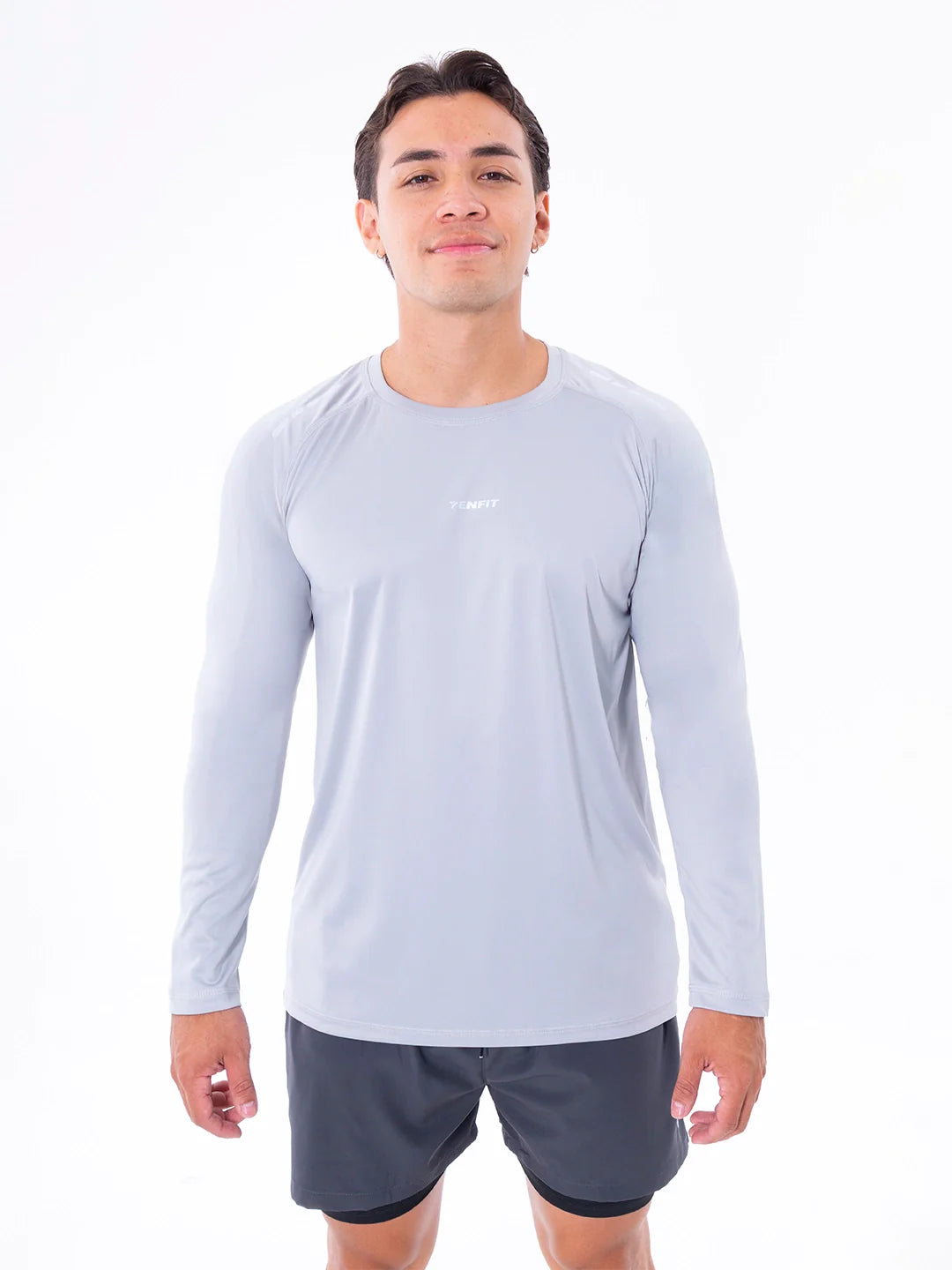 Buzo Regular Fit Gris Claro Hombre TENFIT - frente