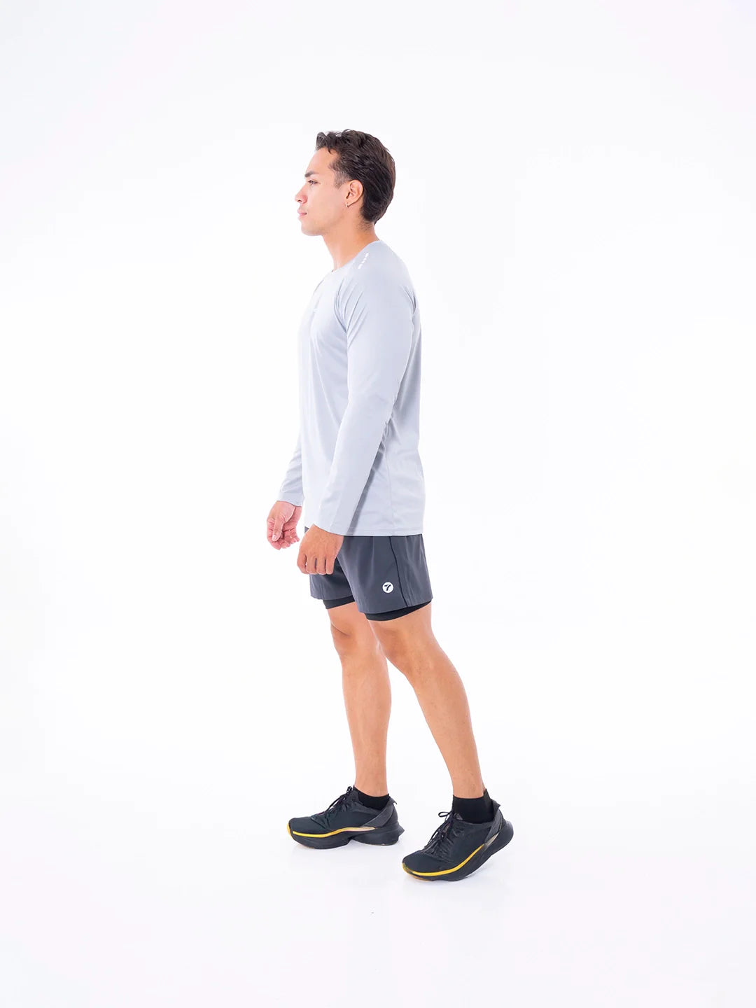 Buzo deportivo gris claro hombre corte regular TENFIT - lateral
