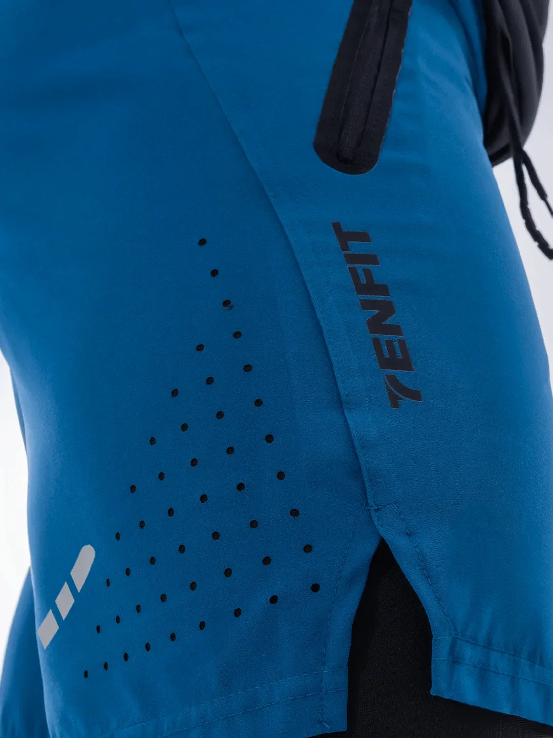 Detalle tela Pantaloneta Track Azul Petróleo Plus Size TENFIT