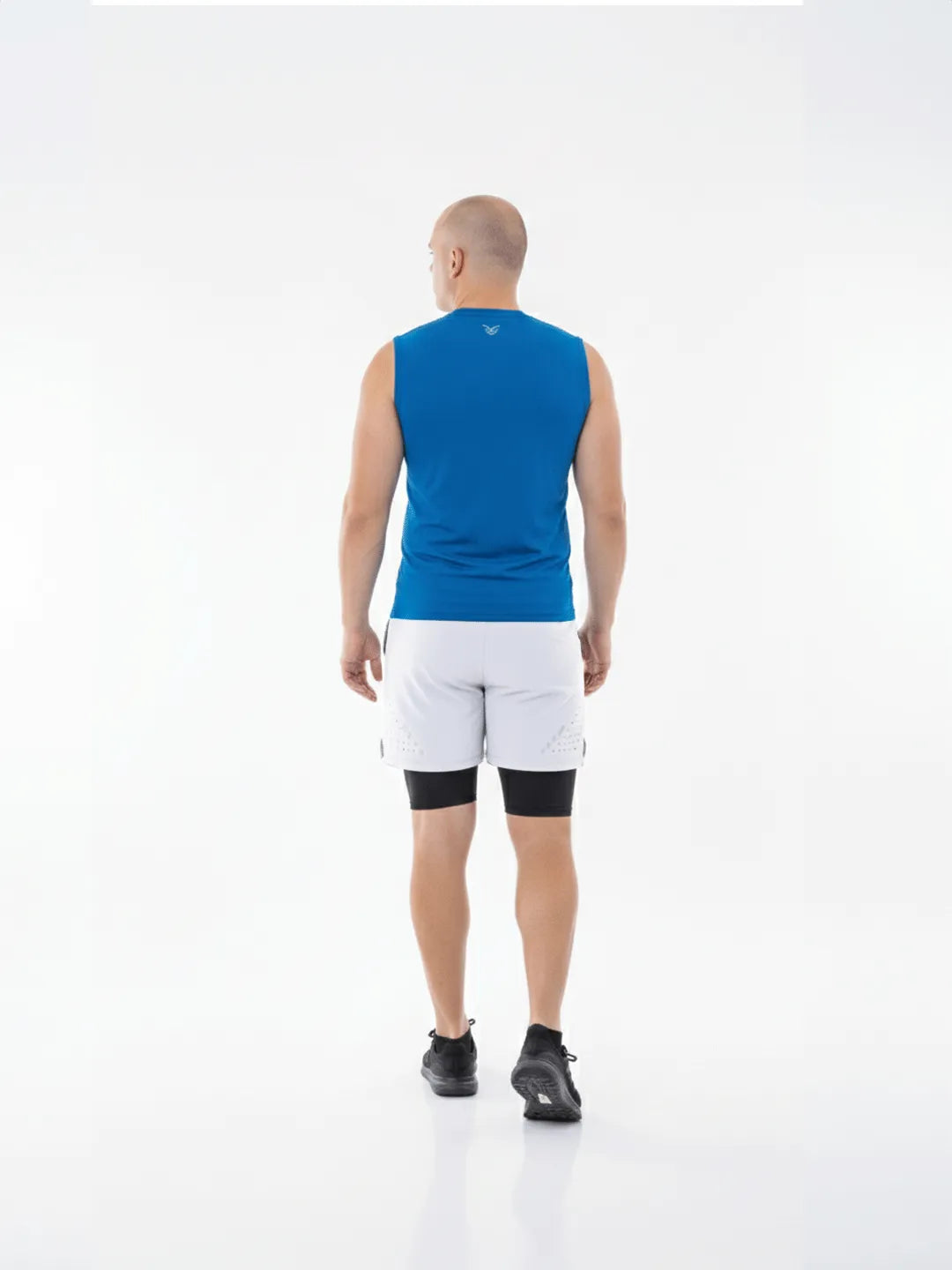 Pantaloneta Track Blanca Plus Size TENFIT - vista espalda