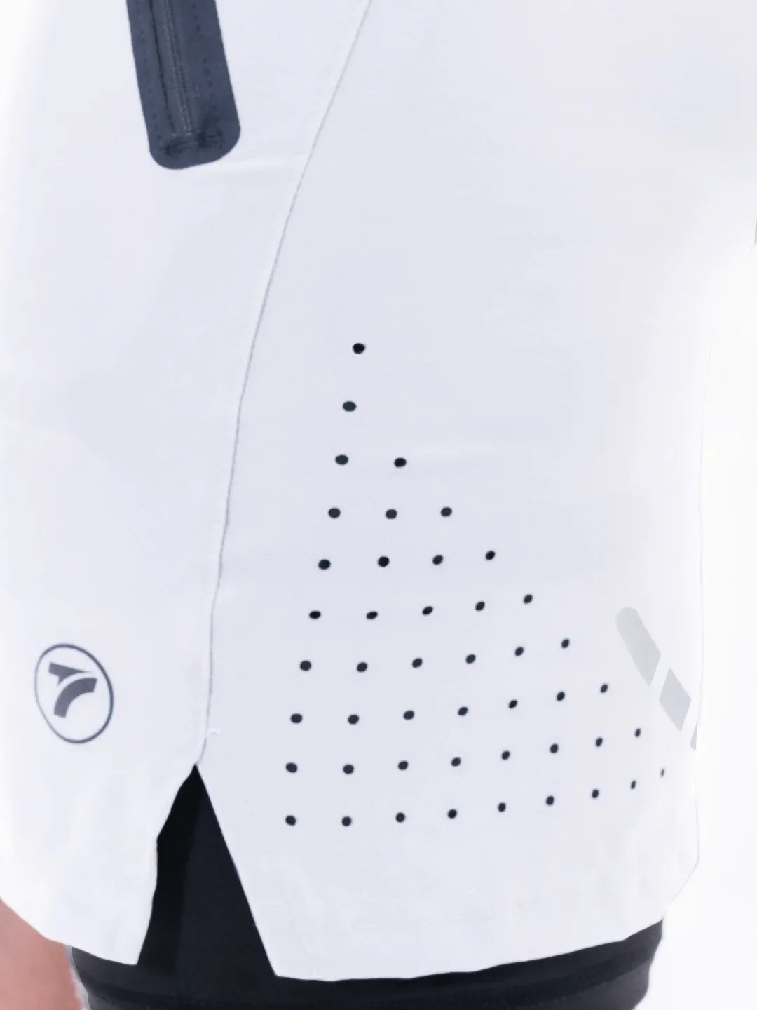 Pantaloneta Track Blanca Plus Size TENFIT - vista frontal