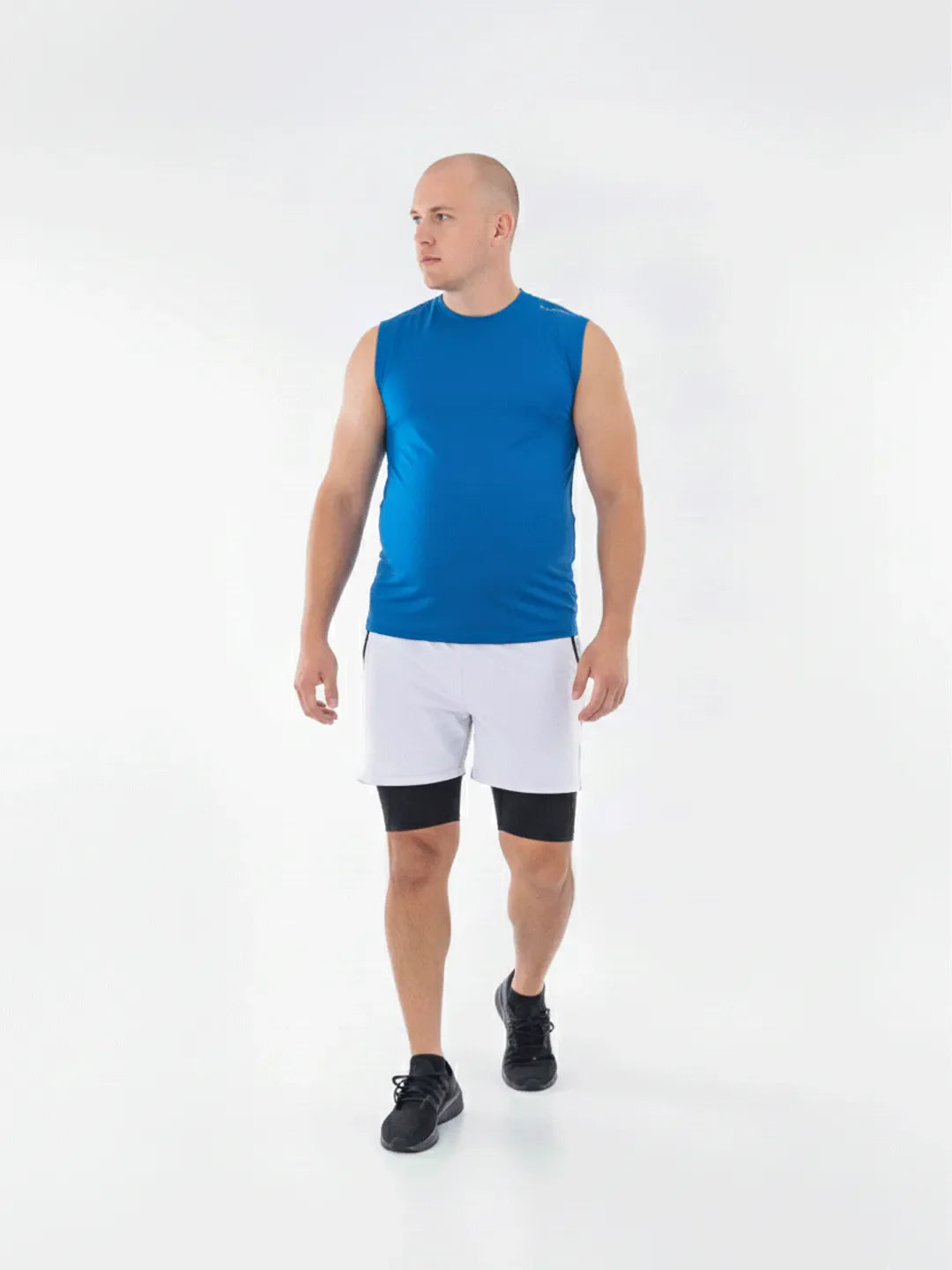 Pantaloneta Track Blanca Plus Size TENFIT - vista frontal
