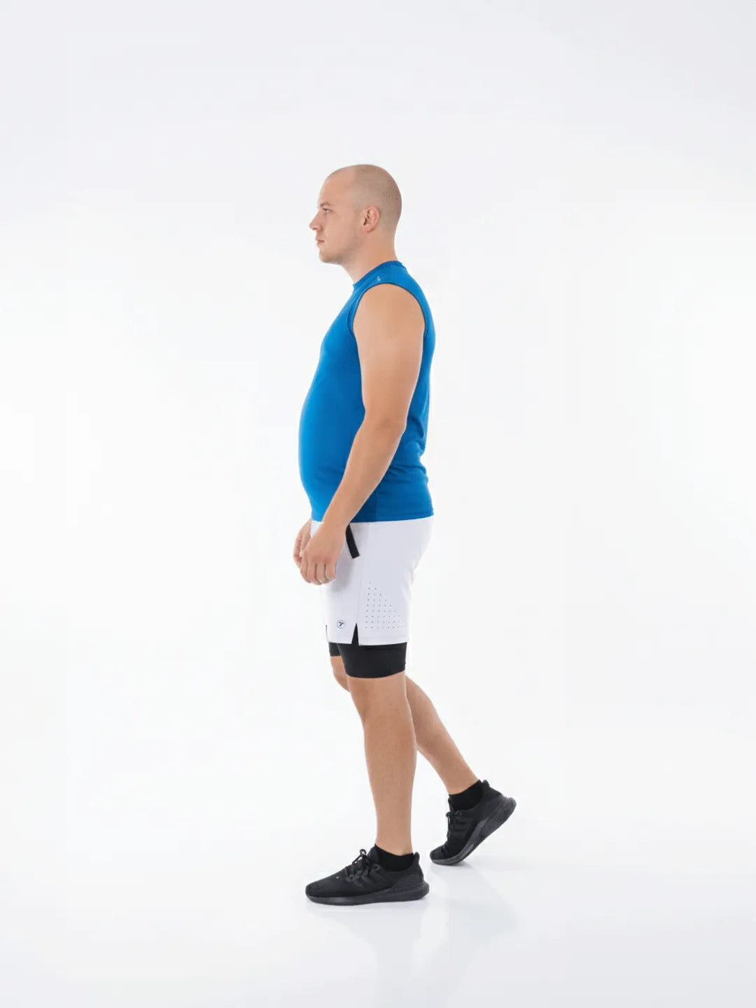 Pantaloneta Track Blanca Plus Size TENFIT - vista lateral gym