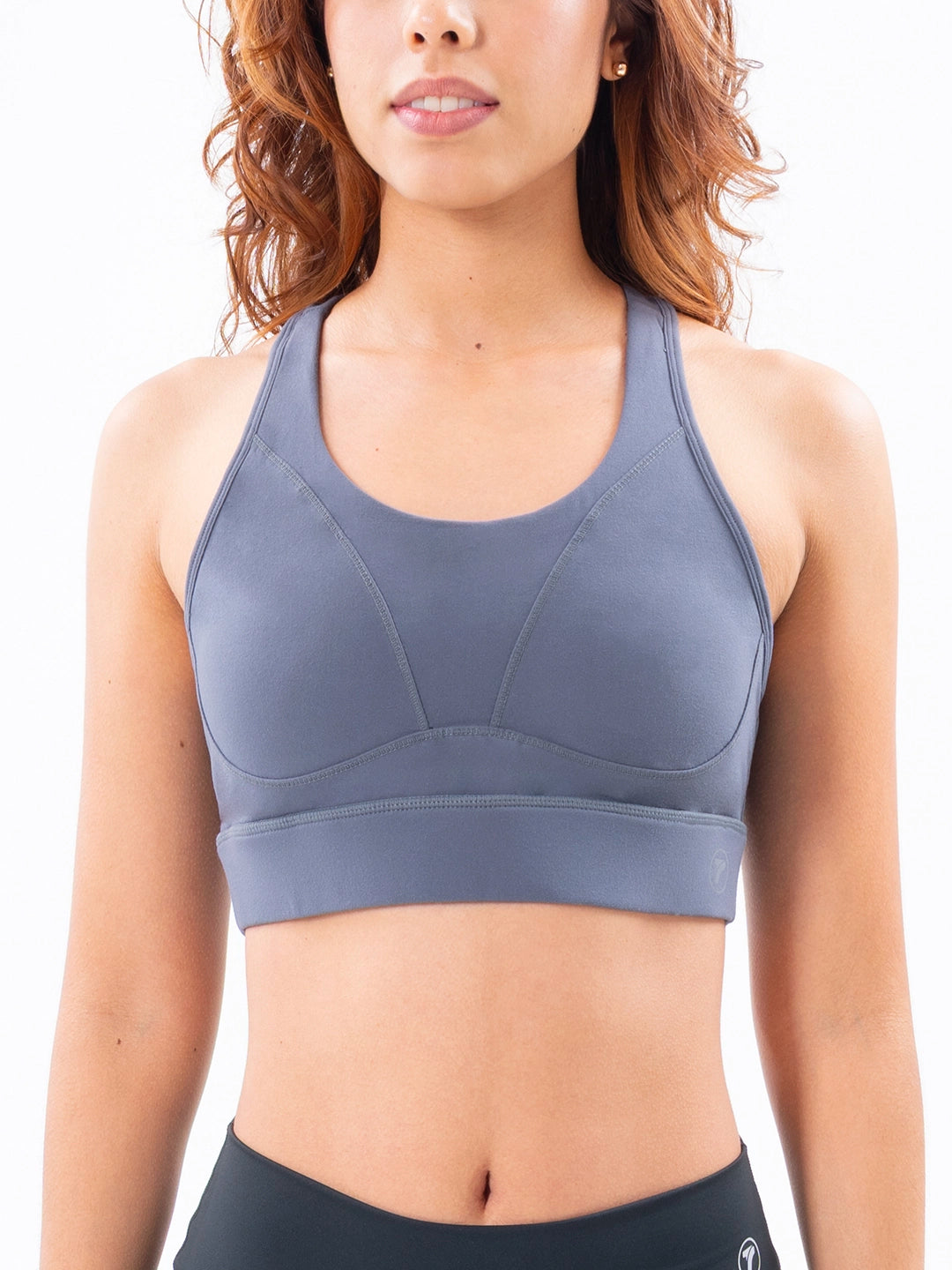 Top deportivo gris medio mujer - sujeción firme activewear TENFIT