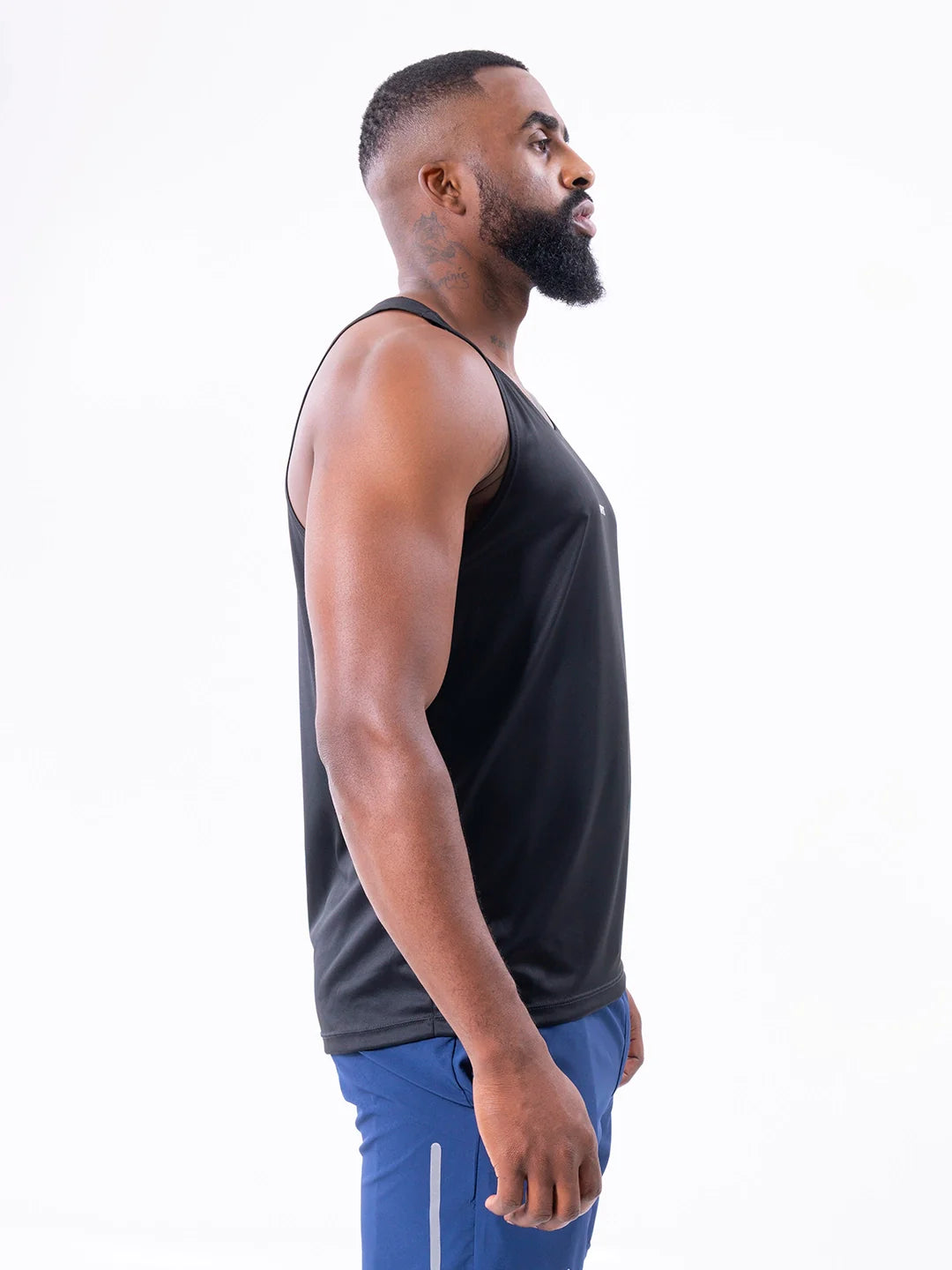Camisilla negra sin mangas hombre running secado rápido TENFIT