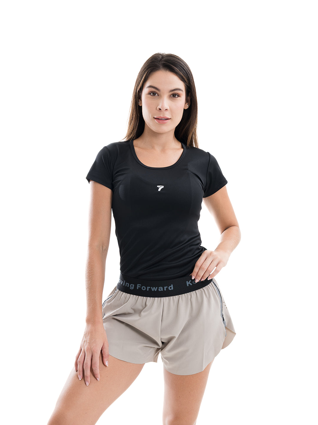 Short gym mujer almendra sin transparencias - TENFIT Colombia