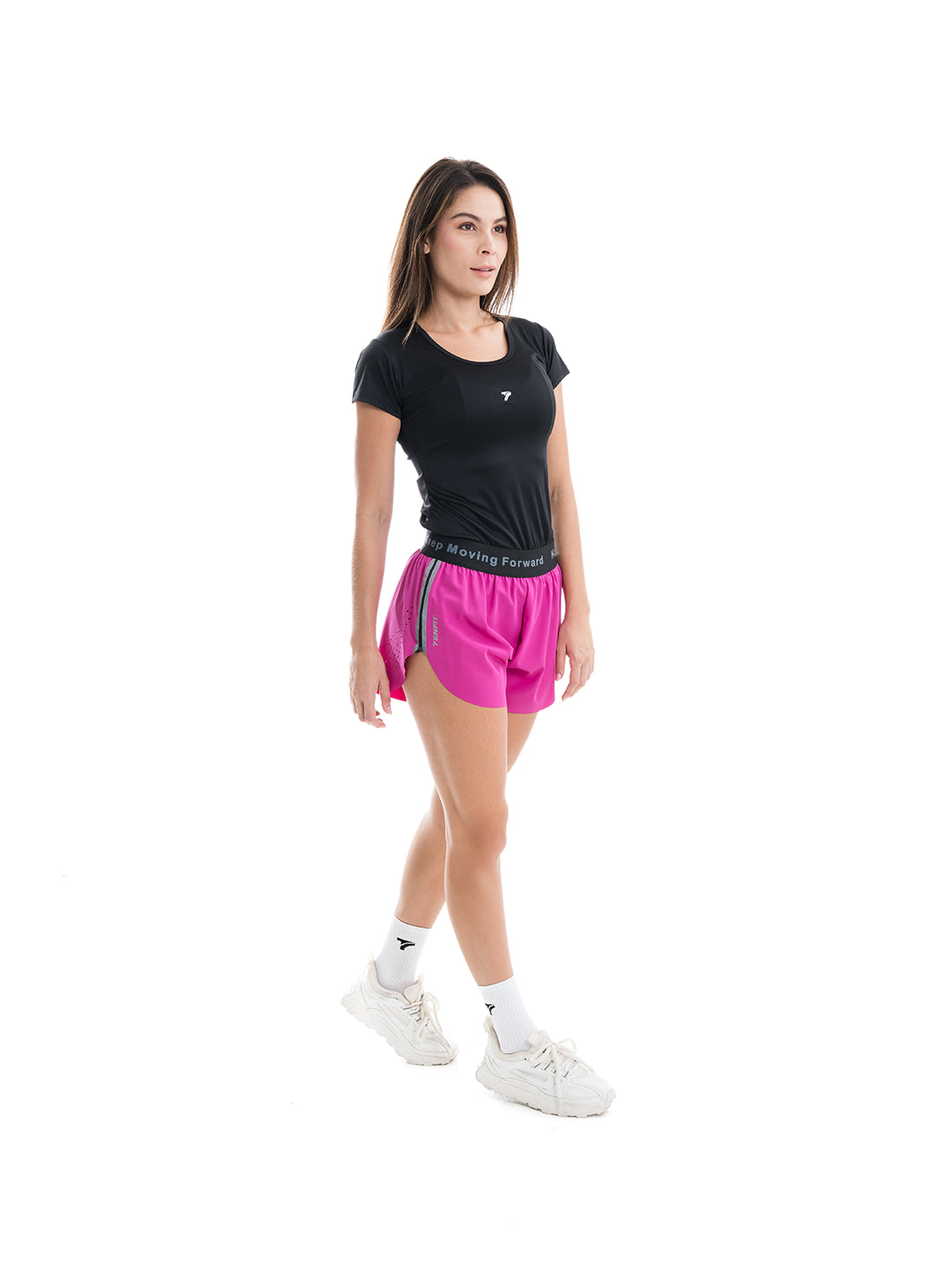 Short magenta deportivo mujer vista lateral - TENFIT Colombia