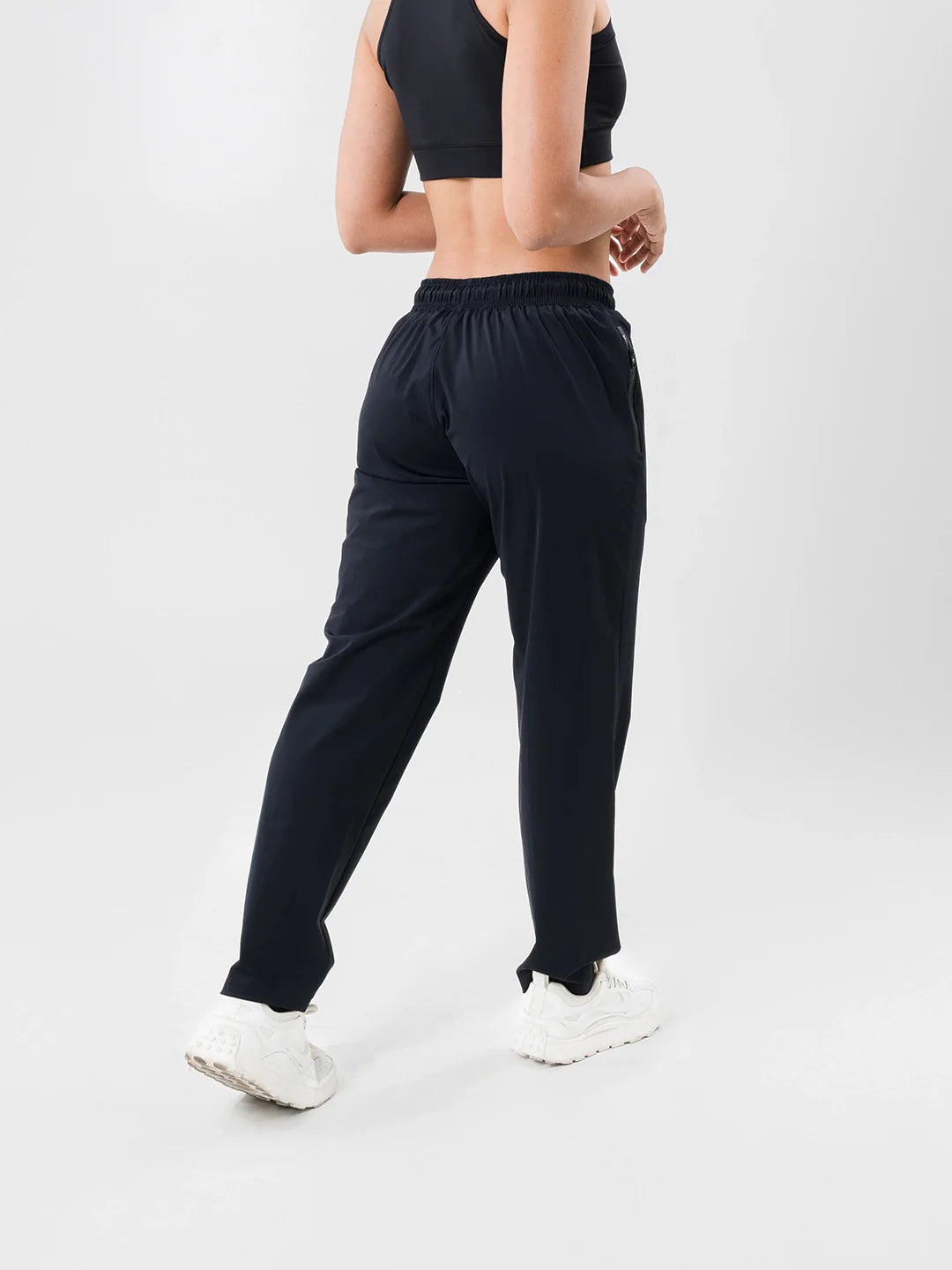 Sudadera azul turquí mujer vista trasera - TENFIT