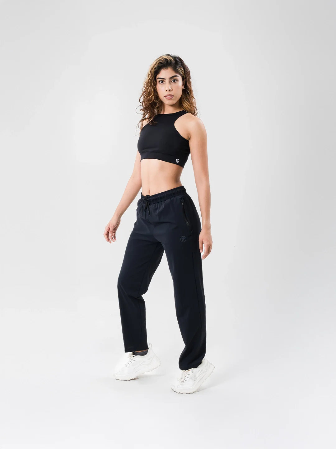 Buzo deportivo azul turquí mujer vista lateral - TENFIT